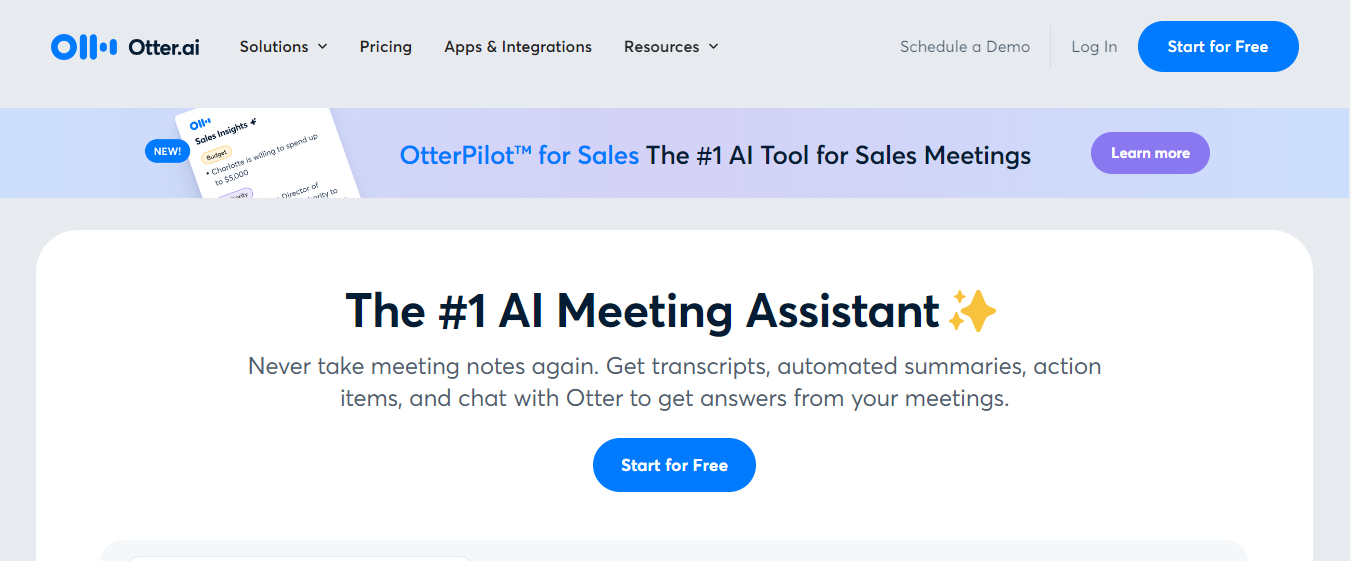 otter - Best AI Productivity Tools