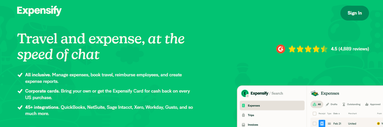 expensify - Small Business Productivity Tools