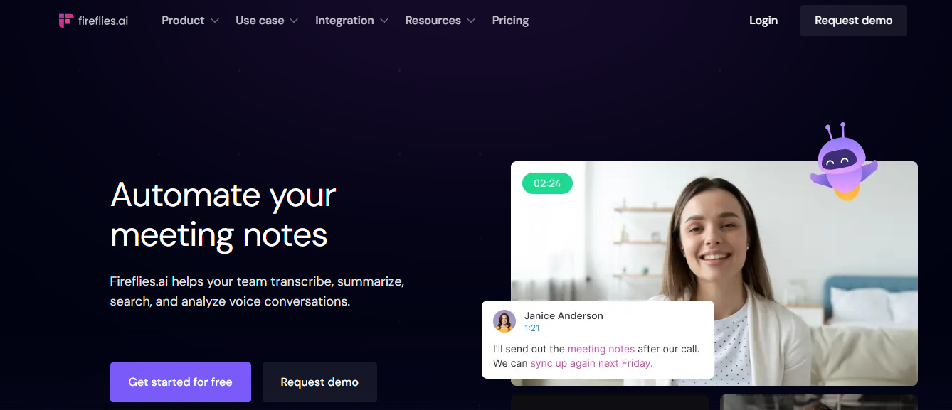 fire flies - Best AI for Meeting Notes