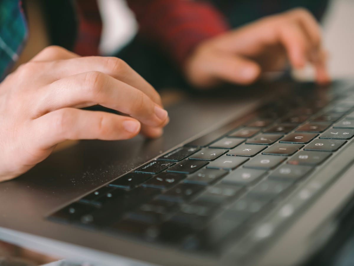 Person Working on Laptop - Productivity Software Examples